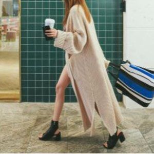 NWOT Knit Chunky Long Sweater Duster (Apricot)